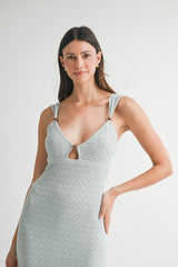 RAVINA POINTELLE KNIT MIDI DRESS