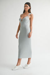 RAVINA POINTELLE KNIT MIDI DRESS