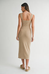 RAVINA POINTELLE KNIT MIDI DRESS