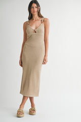 RAVINA POINTELLE KNIT MIDI DRESS