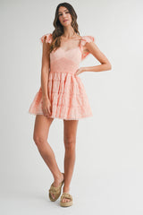 MELROSE EYELET LACE SMOCKED MINI DRESS