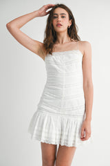 SARIAH HALTER LACE MINI DRESS