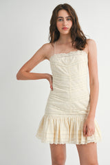SARIAH HALTER LACE MINI DRESS