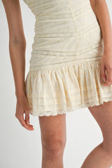 SARIAH HALTER LACE MINI DRESS