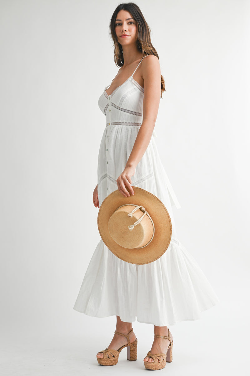 LILLEMORE LACE TRIM STRAP DRESS