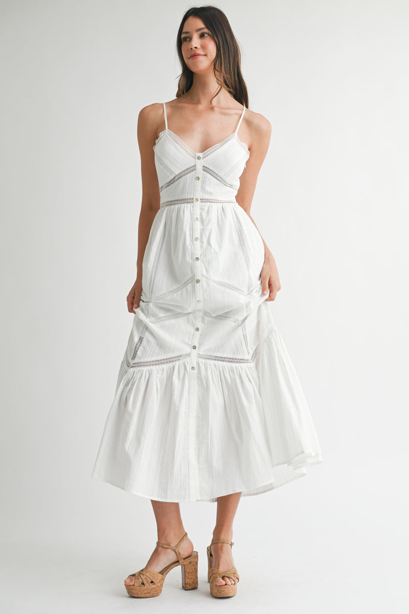 LILLEMORE LACE TRIM STRAP DRESS