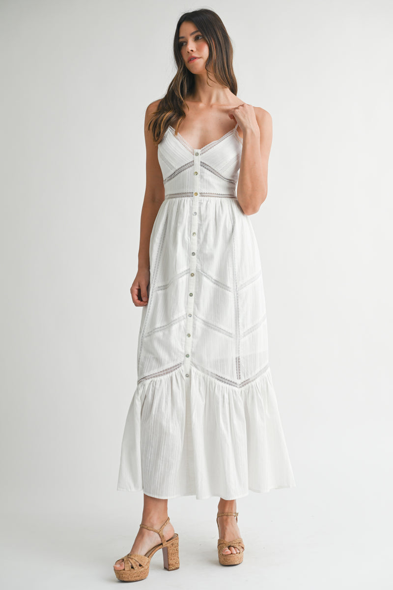 LILLEMORE LACE TRIM STRAP DRESS