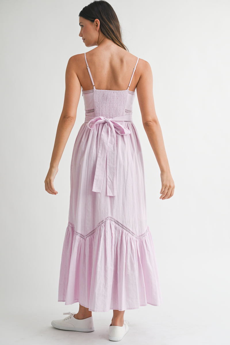 LILLEMORE LACE TRIM STRAP DRESS