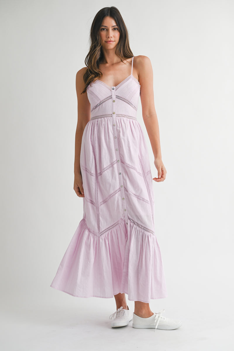 LILLEMORE LACE TRIM STRAP DRESS