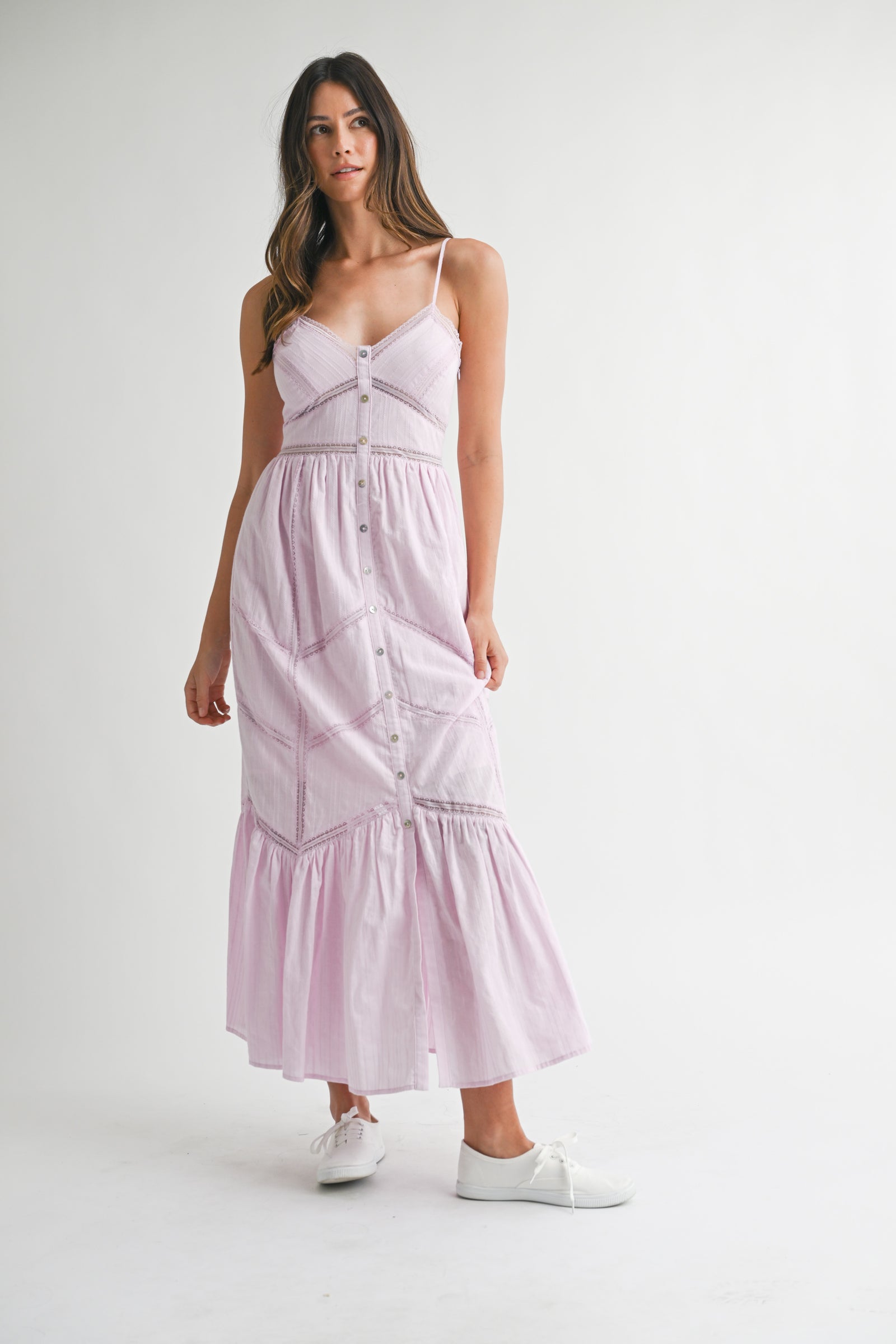 LILLEMORE LACE TRIM STRAP DRESS  Mable Clothing