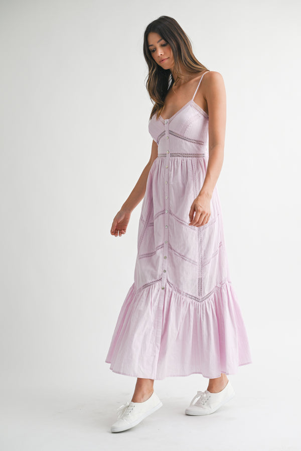 LILLEMORE LACE TRIM STRAP DRESS