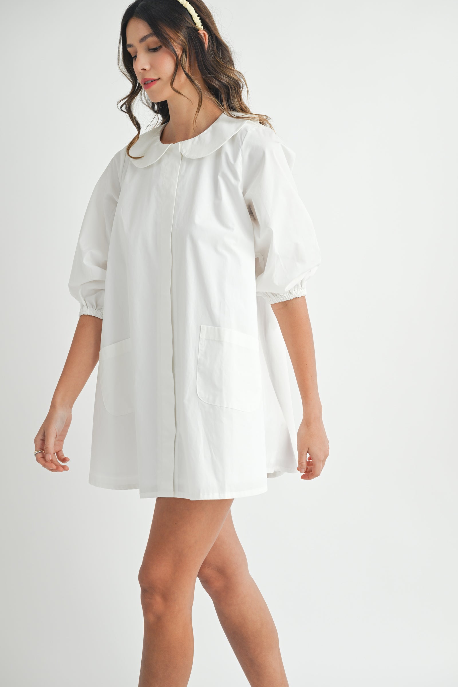 white collar peter pan dress ORIANA PETER PAN COLLAR DRESS – Mable Clothing