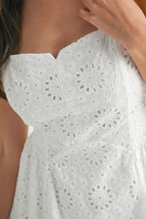 TALORE LACE UP BACK EYELET DRESS