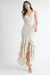ASHBURY FLORAL RUFFLE MIDI DRESS