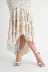 ASHBURY FLORAL RUFFLE MIDI DRESS