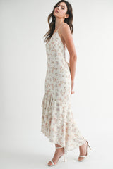 ASHBURY FLORAL RUFFLE MIDI DRESS