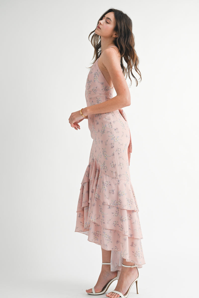 ASHBURY FLORAL RUFFLE MIDI DRESS
