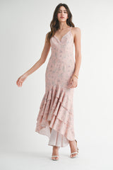 ASHBURY FLORAL RUFFLE MIDI DRESS