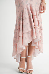 ASHBURY FLORAL RUFFLE MIDI DRESS