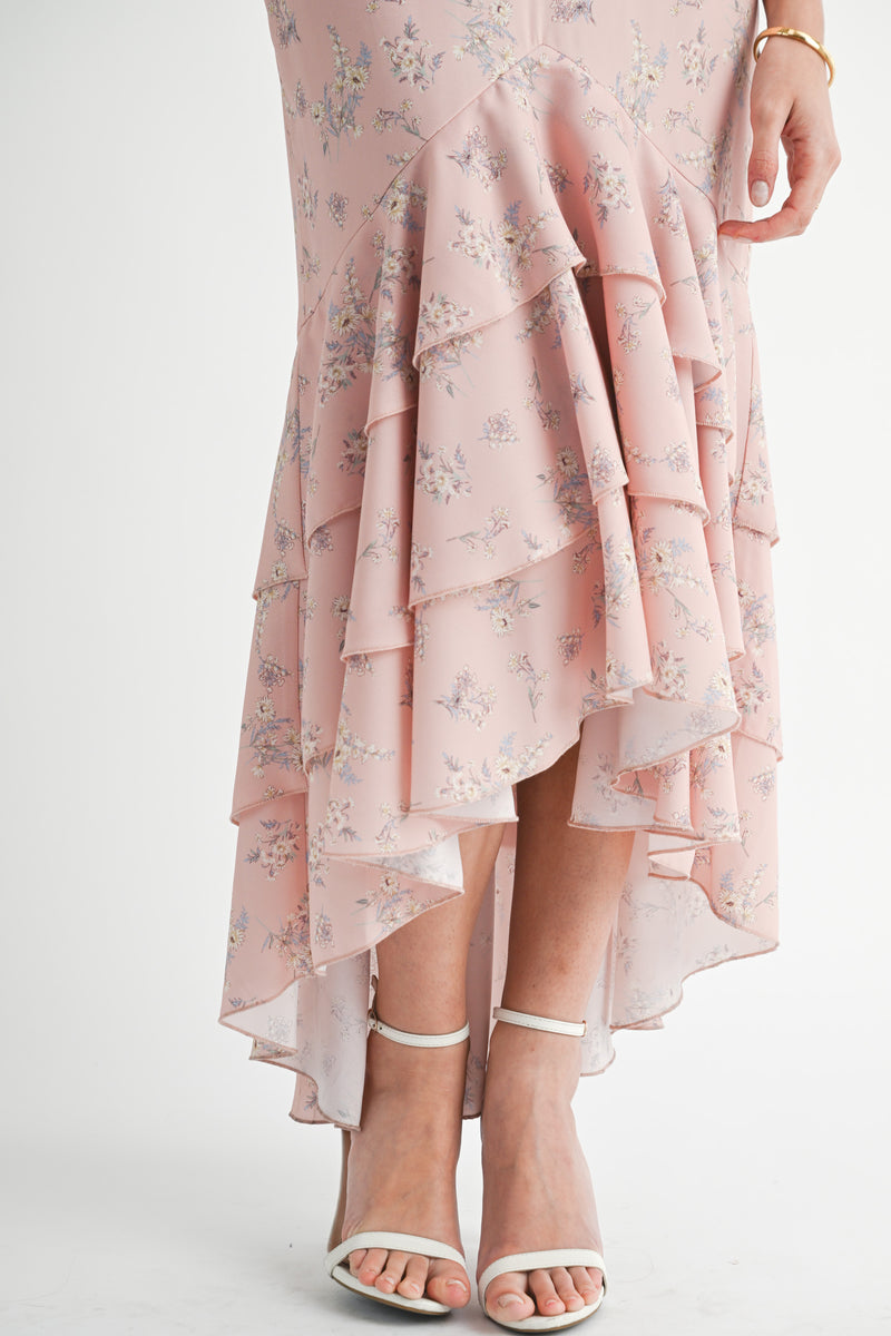 ASHBURY FLORAL RUFFLE MIDI DRESS