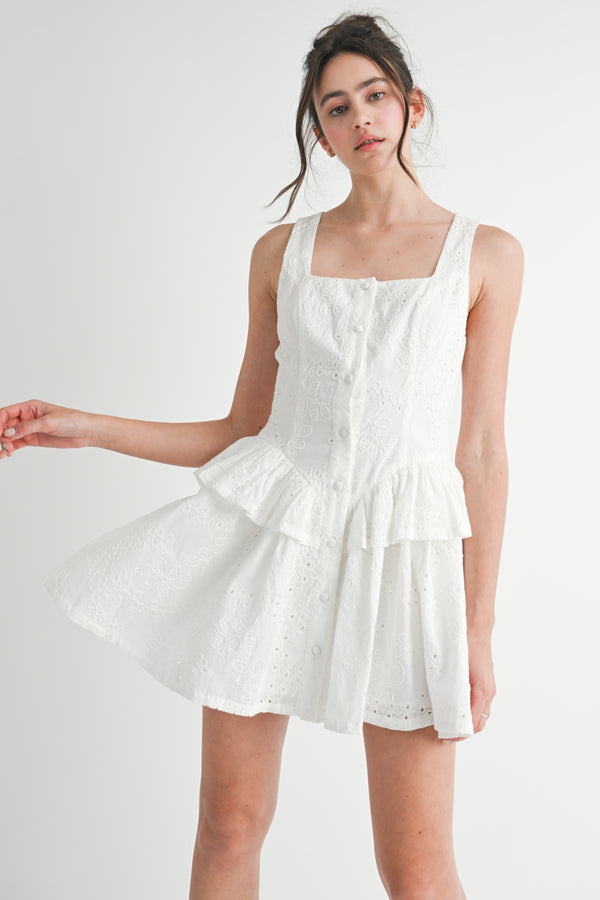 ROSWELL PEPLUM WAIST MINI DRESS