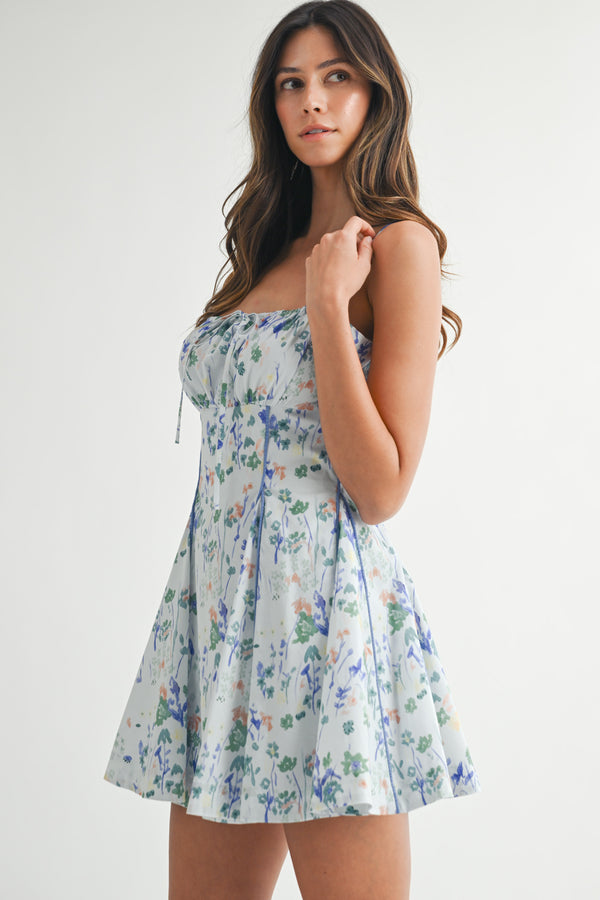 KIRSTIN PIPING DETAIL MINI DRESS