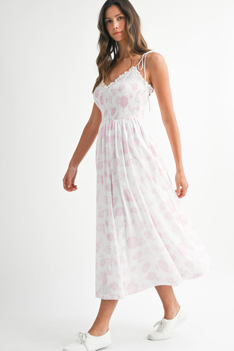 pink floral cami dress boohoo Women's Strappy Cami Floor Sweeping Floral Maxi Dress in Hot Pink | Size: 2