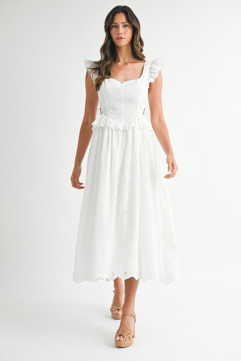 RILEY EYELET BUSTIER MIDI DRESS – Mable Clothing RILEY EYELET BUSTIER MIDI DRESS – Mable Clothing