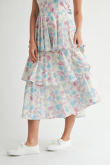 NOELLE PRINTED TIERED DRESS