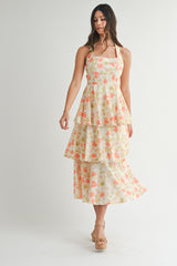 NOELLE PRINTED TIERED DRESS