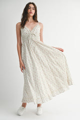 RAYNA SMOCKED FLARE MIDI DRESS