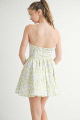 NEWBURY PRINTED BUSTIER MINI DRESS