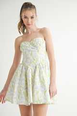 NEWBURY PRINTED BUSTIER MINI DRESS