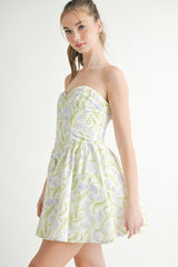 NEWBURY PRINTED BUSTIER MINI DRESS