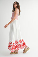 GAGA EMBROIDERED COTTON MIDI DRESS