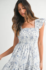 ZARIYAH SMOCKED BODICE TIERED MAXI DRESS
