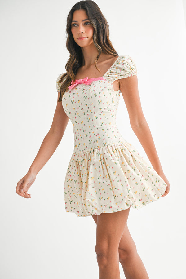 MARISEL BOW SHORT SLEEVES MINI DRESS