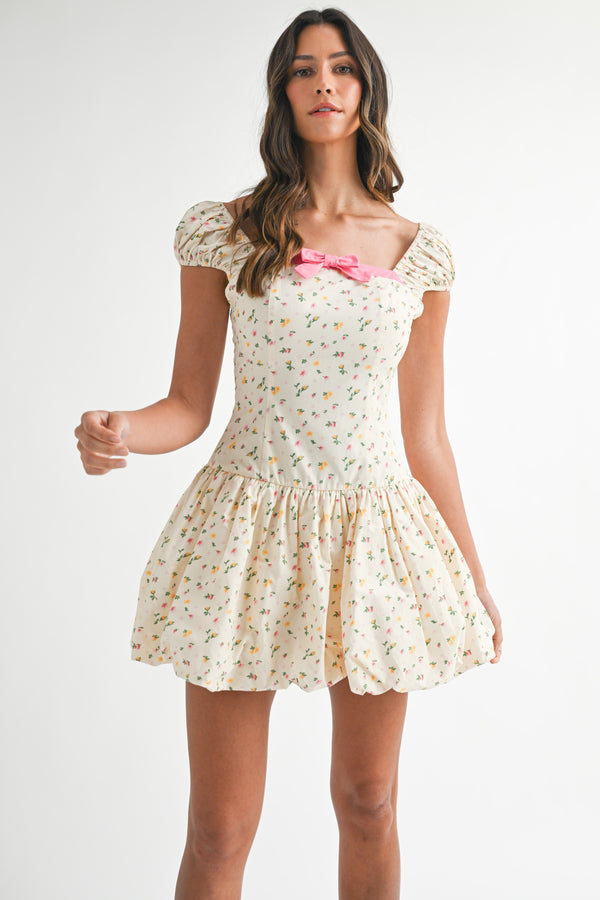 MARISEL BOW SHORT SLEEVES MINI DRESS