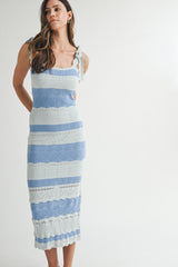 WILLOWMERE SCALLOPED KNIT MIDI DRESS