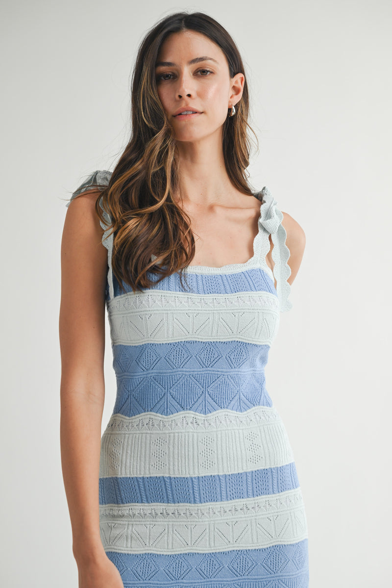 WILLOWMERE SCALLOPED KNIT MIDI DRESS