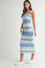 WILLOWMERE SCALLOPED KNIT MIDI DRESS