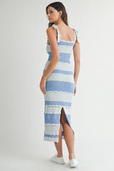 WILLOWMERE SCALLOPED KNIT MIDI DRESS