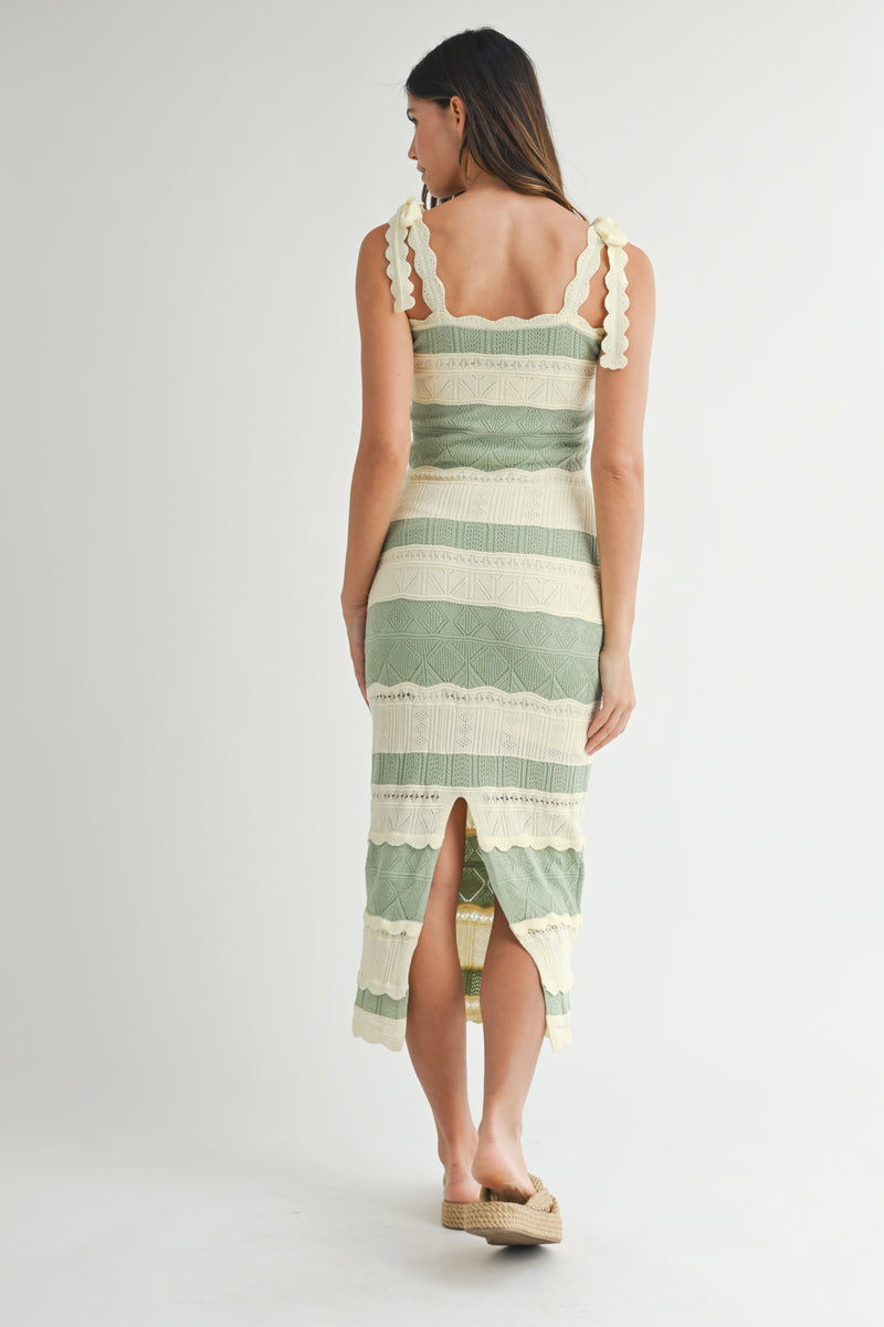 WILLOWMERE SCALLOPED KNIT MIDI DRESS