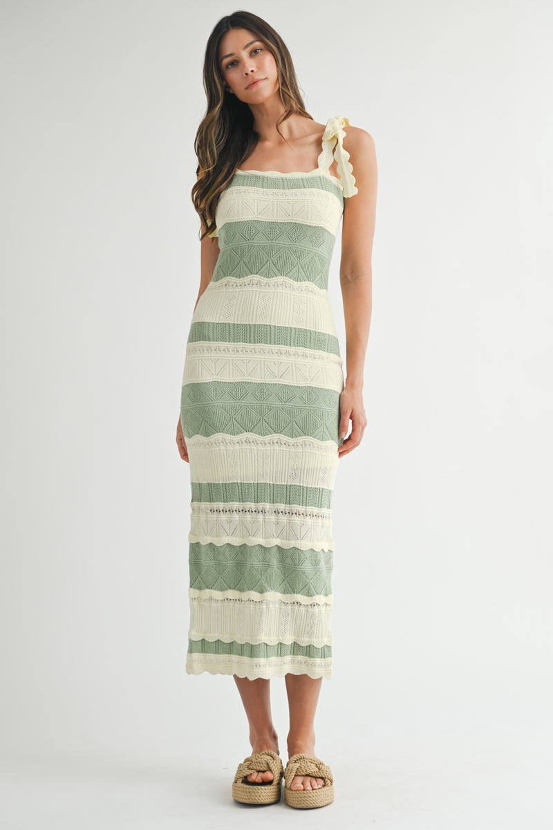 WILLOWMERE SCALLOPED KNIT MIDI DRESS