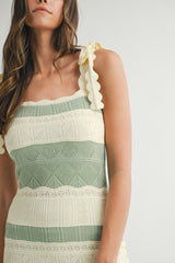 WILLOWMERE SCALLOPED KNIT MIDI DRESS