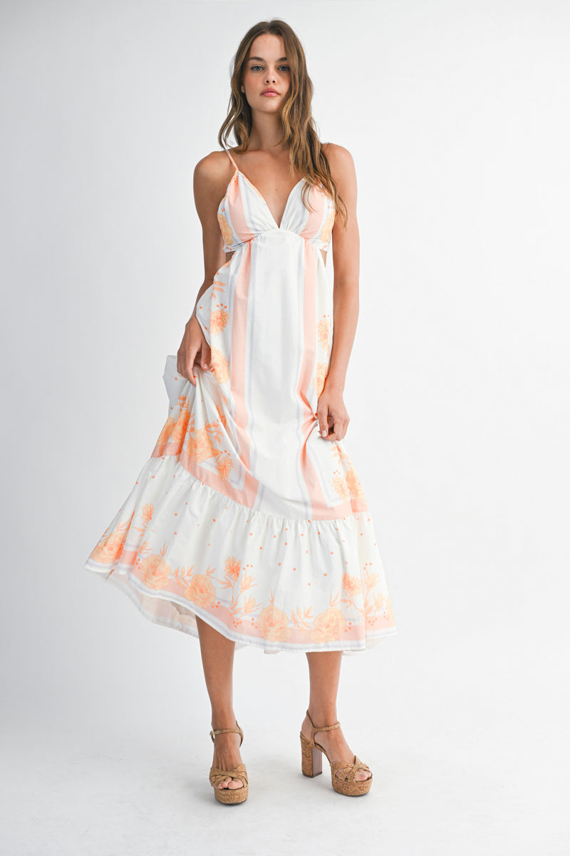 AUBREY PRINTED CAMI MIDI DRESS