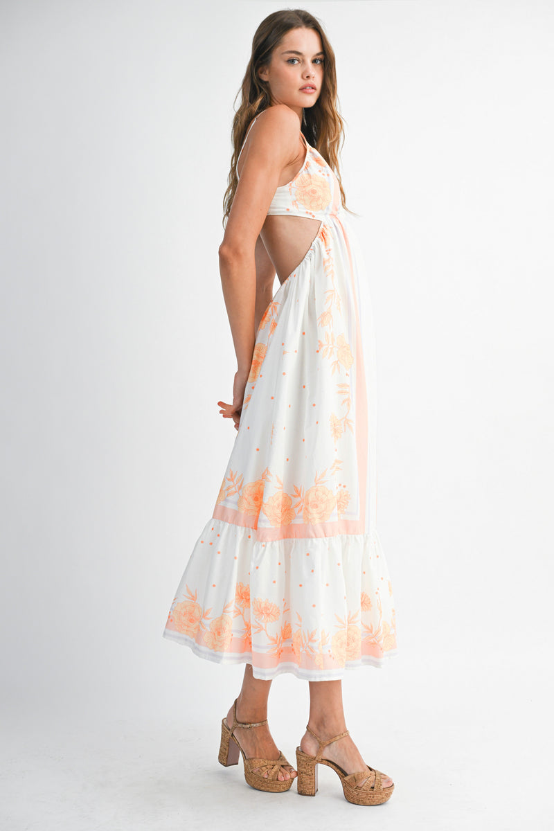 AUBREY PRINTED CAMI MIDI DRESS