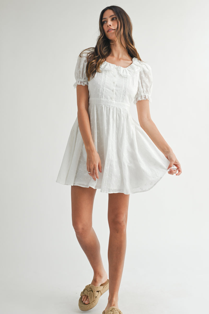 petite white dresses with sleeves WILLOW SHORT SLEEVES DRESS – Mable Clothing