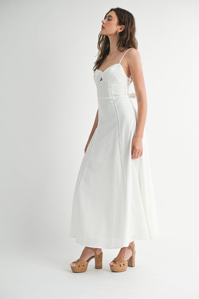 LATRICE LACE TRIM STRAP SHOULDER DRESS