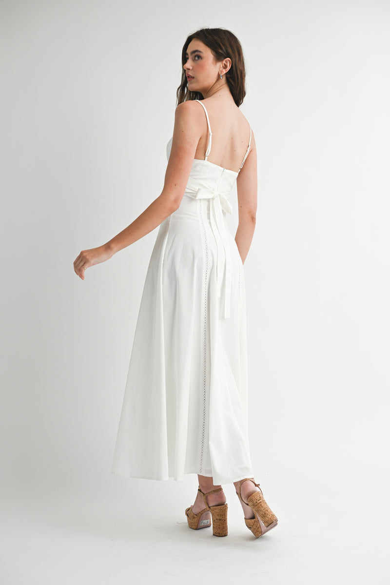 LATRICE LACE TRIM STRAP SHOULDER DRESS